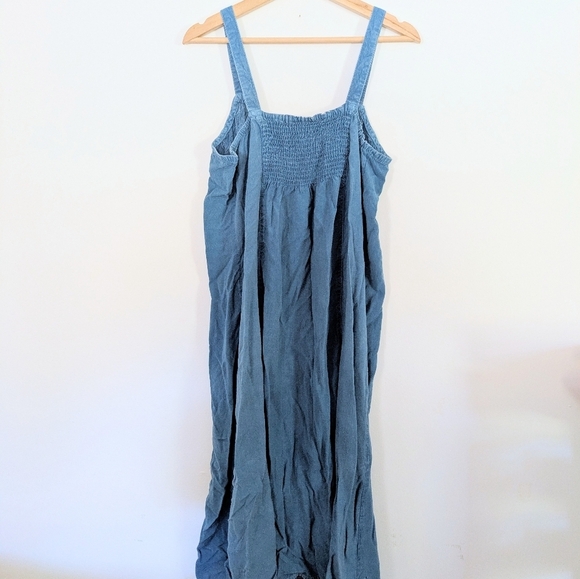 Y2K 90s Style Denim Blue Button-Front Midi Dress Size Large - Picture 4 of 4